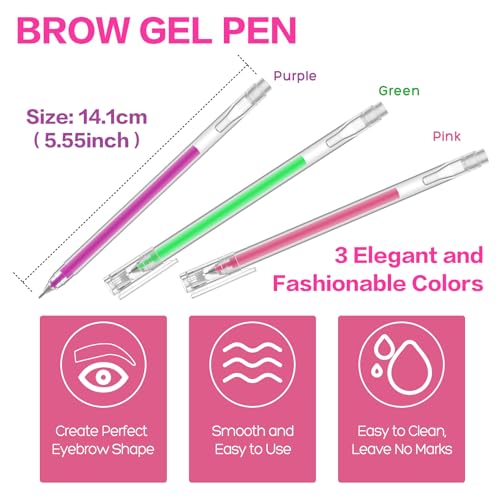 Brow Mapping Pen, Unique Colors Eyebrow Lip Positioning Tool, Gel Pen for Eyebrow Mapping, Brow Lamination Supplies