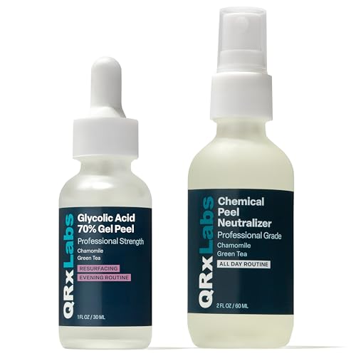 Glycolic Acid Face Peel & Neutralizer Set - Professional 70% AHA Skin Treatment - Gel Peel with Neutralizer for At-Home Spa