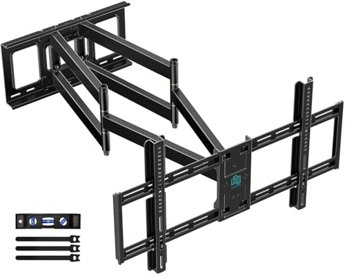 Long Arm Heavy Duty Full Motion TV Wall Mount for 42–95 Inch TVs - Adjustable, Swivel & Tilt