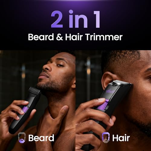 Cordless Waterproof Beard Trimmer with 20 Length Settings, Precision Dial, Men’s Grooming Kit