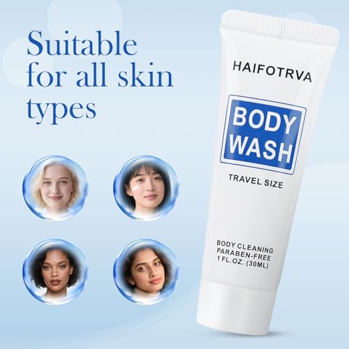Travel Size Body Wash Bulk Pack of 100,Individually Wrapped Small Size Hotel Body Wash Supplies 30ml/1 fl oz Portable Shower Gel Toiletries Amenities Bulk for Guests,Travel,Homeless,Charity