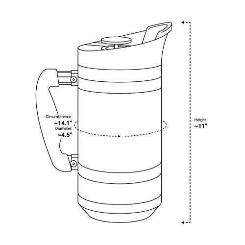 French Press Coffee Maker - 48oz Vacuum-Insulated Stainless Steel with No-Spill Lid - Red Rock
