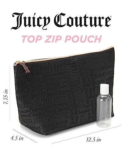 Matte Black Makeup Bag with Logo - Travel Toiletry Organizer