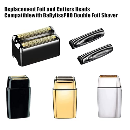 Black Replacement Foil & Cutter Set for BaBylissPRO Double FXFS2 Metal Shaver - 3 Pack