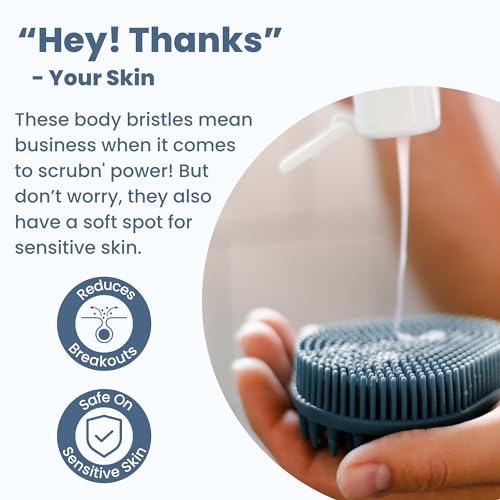 Scalp & Body Scrubber with Antimicrobial Protection - Glacier Blue & Sedona Red 2-Pack