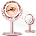 Pink 3-in-1 Makeup Fan with Mirror & LED Light, Face Cooling Fan for Skincare & Lash