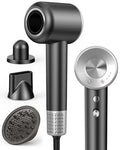 Black High-Speed Ionic Hair Dryer with Diffuser & Nozzle – Travel-Ready
