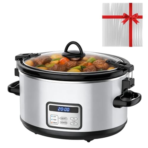 6 Quart Programmable Slow Cooker with Locking Lid and Digital Timer