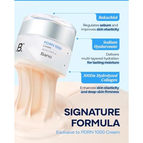 PDRN 1000 Cream - PDRN & Collagen Firming Cream for Loose Skin | Face Moisturizer for Sensitive Skin | Bakuchiol for Skin Elasticity | Korean Skin Care | Fragrance-Free | 1.69 fl oz