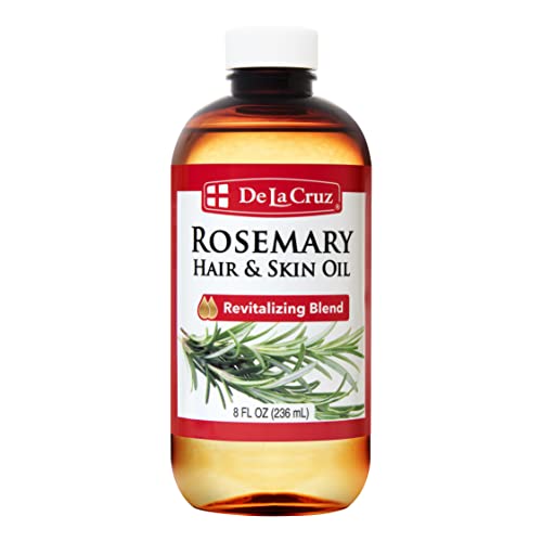 De La Cruz Rosemary Oil Blend Moisturizer with Castor, Avocado and Olive Oil - Topical Use Only 8 FL. OZ. (236 mL)