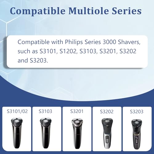 S3000 Replacement Head Holder Compatible with Philips Norelco Aquatec SH30 Shavers,Razor Blades for S3000 Series S3206 S4303,1 Pack