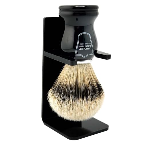 Shaving Brush with Silvertip Badger Bristles & Black Resin Handle - Parker BHST, Variation of THIS listing