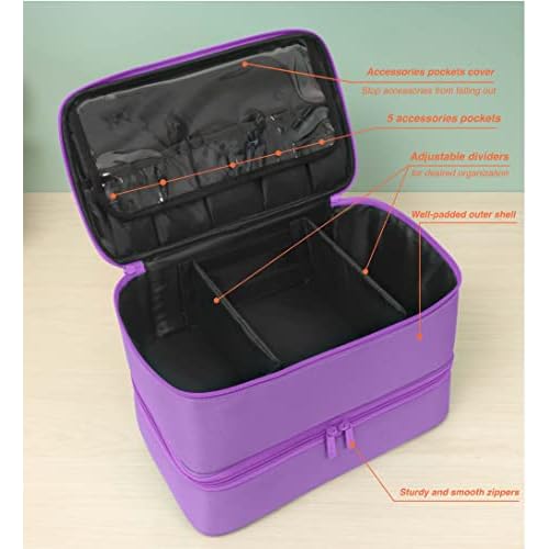 ButterFox Large Nail Polish Organizer Storage Case, Fits Nail Lamp Dryer and 40-50 Nail Polish Bottles (0.5 fl oz - 0.3 fl oz), Gel Nail Polish Kits Supplies Bag