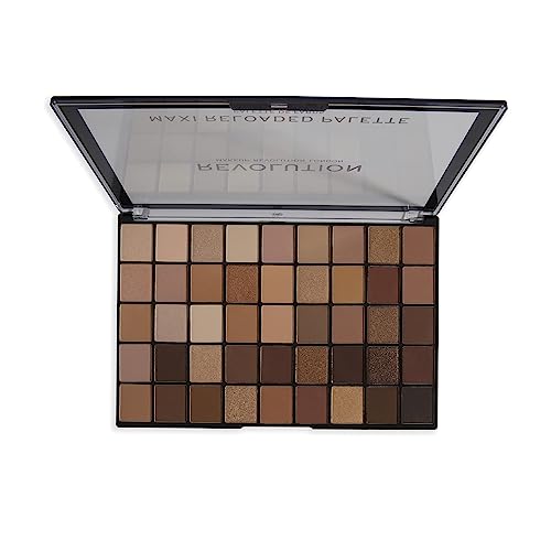 Revolution, Maxi Reloaded Eyeshadow Palette, Includes 45 Shades in Matte & Shimmer Finishes, Richly Pigmented, Ultimate Nudes, 45 X 0.04 Oz.