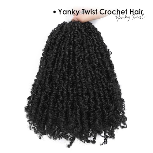 Scanbos Yanky Twist Crochet Hair 12-16 Inch Natural Black Pack Set