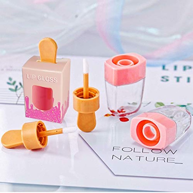 15 Pack Lip Gloss Tubes with Packaging Boxes,Pink Ice-cream Shaped Lipgloss Tube with Wand,Cute Empty Lip Gloss Containers Wholesale for Business,8ml/0.27Oz,Tube+Boxes
