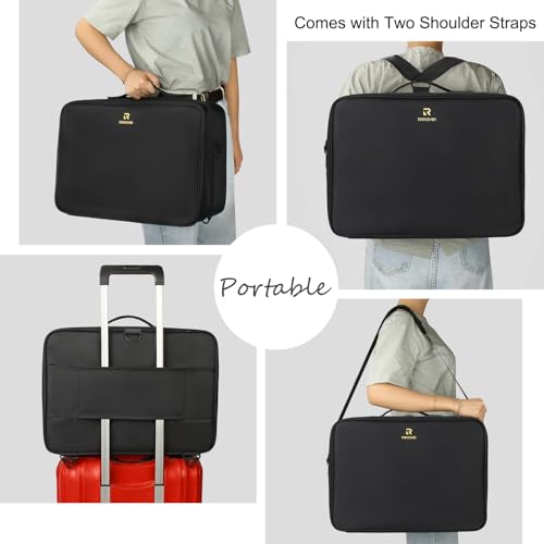 MONSTINA Extra Large Makeup Case 17 Inch Travel Makeup Train Case Professional Makeup Artist Case Nail Polish Organizer Storage Box with Two Adjustable Shoulder Strap