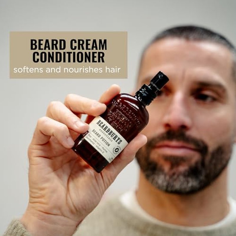 Beardburys Essentials Beard Potion | Moisturizing Beard Cream, Keeps Skin Moisturized and Itch Free, Increased Growth and Shine, With Hops and Vitamin E, 100% Vegan - 1.7 Fl