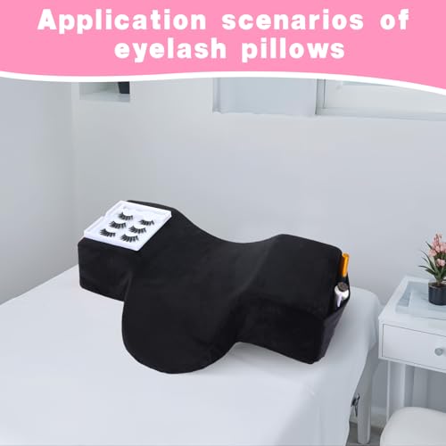 Beauty Salon Lashing Pillow,Comfortable Velvet Memory Foam Eyelash Extension Pillow,Ergonomic Neck Pillow,Protect The Neck When Used for Lash Extension Grafting Make Up