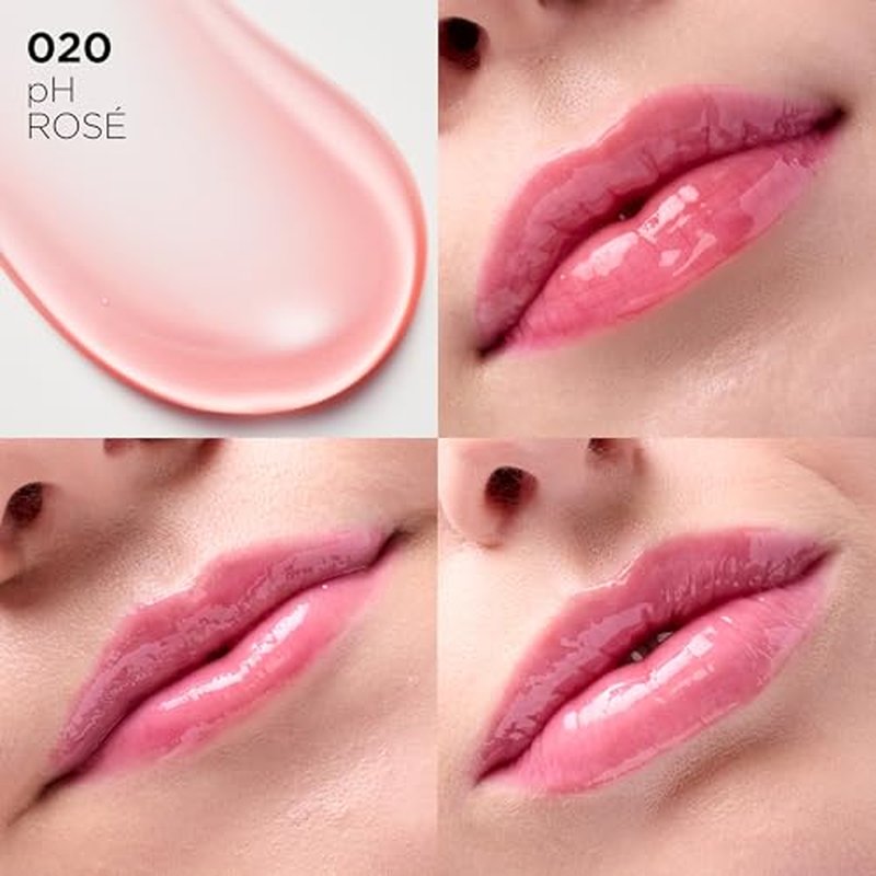 L'Oreal Paris Plump Ambition pH Hyaluron Lip Oil, Color Shifting Lip Tint with 24HR Hydration, Volumizing Shine and Lasting Color, 020 pH Ros?