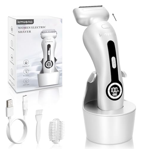 Women’s Electric Shaver Bikini & Body Trimmer - White, Rechargeable, Waterproof
