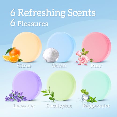 TranquilBliss 18 Shower Steamers Set - 6 Refreshing Scents, Individually Packaged, Perfect for Relaxation Gifts for Women