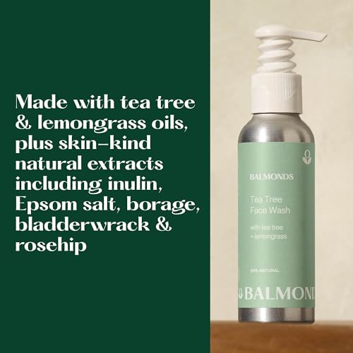Natural Tea Tree Face Wash for Sensitive Skin - Vegan & Paraben-Free 4.2 Fl Oz