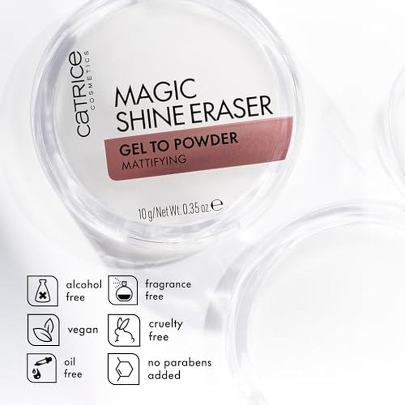 Catrice | Magic Shine Eraser Gel-To-Powder | Instant Matte, Soft-Focus Effect | Transparent, Travel-Friendly Formula | Vegan & Cruelty Free (Pack of 2)