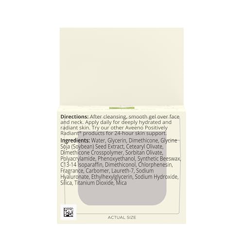 Aveeno Positively Radiant Daily Gel Facial Moisturizer with Hyaluronic Acid & Tone-Correcting Soy - 1.7 Fl Oz Pack of 2