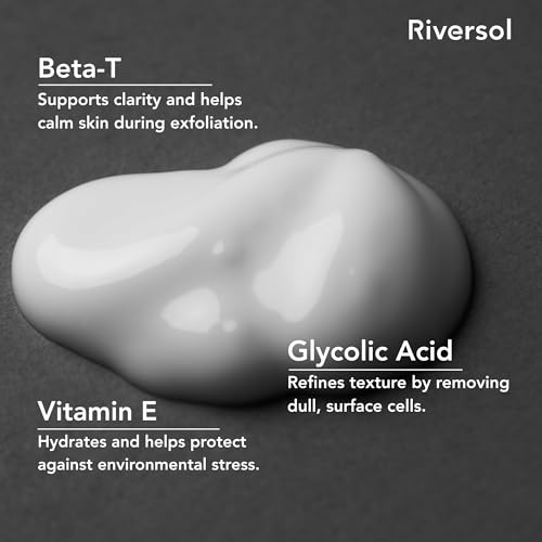 Riversol Glycolic Acid Chemical Peel for Face | 4% AHA Exfoliating Treatment | Instantly Smoother, Brighter-Looking Skin | Fragrance Free | Sensitive Skin Safe | Dermatologist Developed
