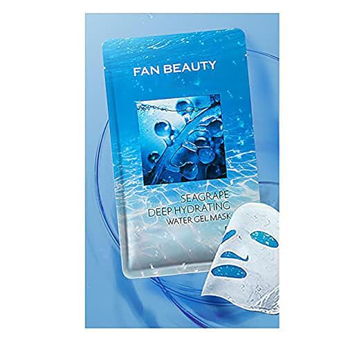 NEW Fan Beauty Secret Seagrape Deep Hydrating Water Facial Gel Mask, 1 Box of 5 Sheets, Moisturizing Anti Stress Facial Sheet Mask