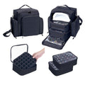 Nail Polish Organizer Case Holds 60 Bottles Portable Travel Storage Box with 2 Detachable Bags, Designed for Women's Nail Tools, Essential Oils and Cosmetics Sets Black