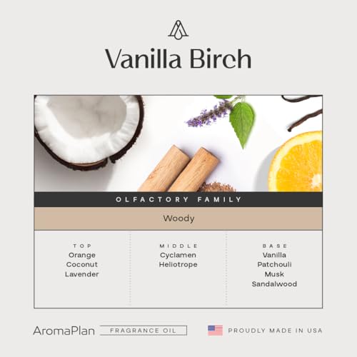 AromaPlan Vanilla Birch Hotel Diffuser Oil 2-Pack – 2 x 5.07 Fl Oz Luxury Fragrance