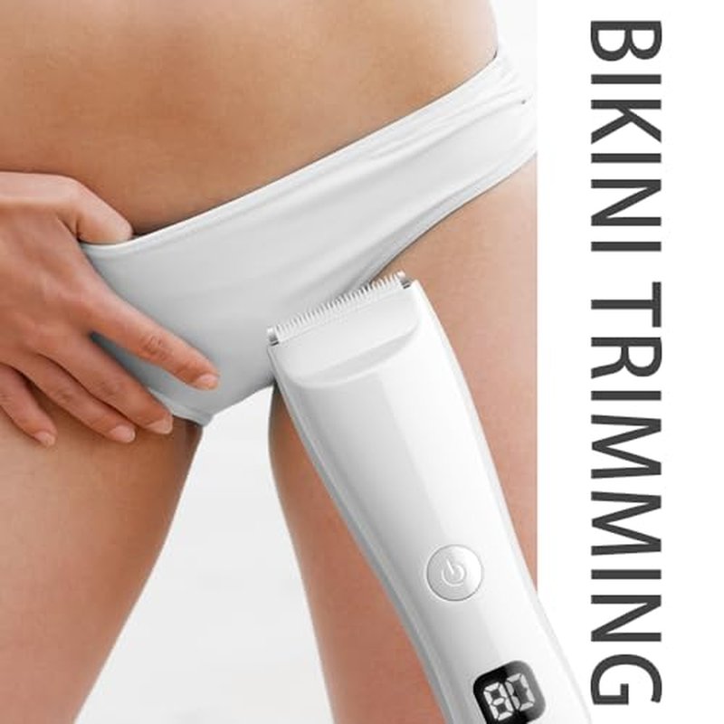 Bikini Trimmer for Women Shaver Hair Trimmer Electric Razors for Pubic Legs Body Hair Face Wet/Dry Body Shaver Groomer Replaceable Ceramic Blade Heads Waterproof Hair Removal Gifts