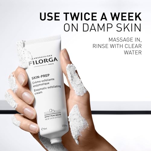 Filorga Skin-Prep Enzymatic Exfoliating Cream Face Cleanser with Papain Enzymes and Volcanic Sand Particles to Tighten Pores, Clean Skin, and Boost Skin Quality, 2.53 fl. oz.