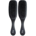 Diane Boar Curved Wave Brush for Men and Women - Black, Soft Bristles for Fine to Medium Hair - Use for Detangling, Smoothing, Wave Styles, Soft on Scalp, Restore Shine and Texture (Pack of 2)