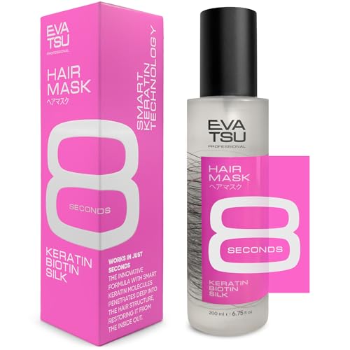 EVATSU 8-Second Hydrating Hair Mask Spray 6.75 oz - Rinse-Out Keratin Treatment for Dry, Damaged, Frizzy & Color-Treated Hair