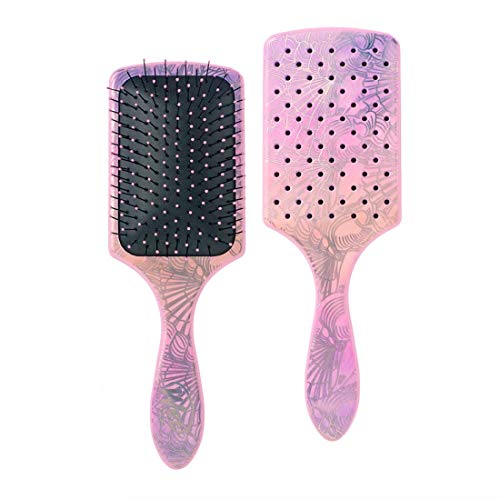 Wet Brush Paddle Detangler Hair Brush, Sea Shells - Ultra-Soft IntelliFlex Bristles with AquaVent Design - Spread Hair Treatments Evenly - Pain-Free Hair Brush for Women, Men, Wet and Dry Hair