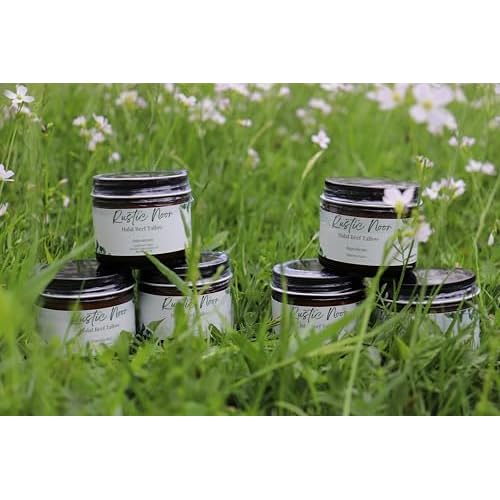 Rustic Noor - 100% Halal Beef Tallow Cream for Skin, Face, & Body. Whipped Moisturizer - 2oz Jar (Handmade in Upstate NY) (2 oz, Unscented)