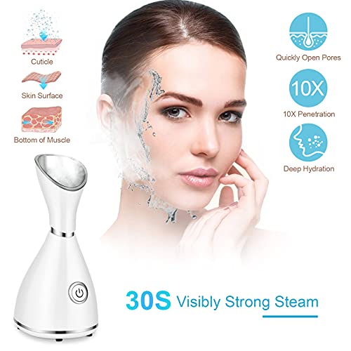 Facial Steamer for Deep Facial Cleansing & Skin Care Set | Home SPA & Pore Unclogging Nano Mister