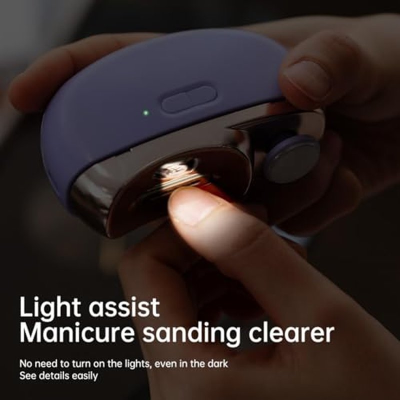 2026 Electric Nail Clipper,4 in 1 Automatic Nail Trimmer with Nail File/Polishing/Gel Nail Light,2-Speed Automatic Trimmer with LED Light & Debris Storage,for Seniors, Adults,Kids£¨Grey£©