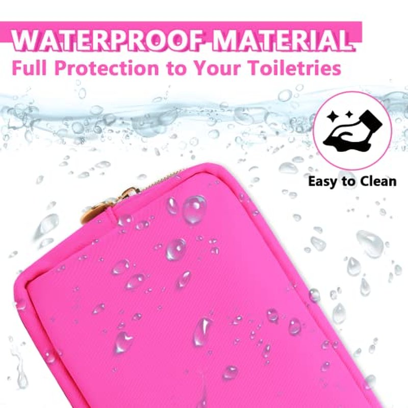 6 Pcs Waterproof Small Makeup Bag Pouch for Purse,Nylon Travel Toiletry Storage Bag Cute Preppy Cosmetic Bag for Women Girl,Durable Makeup Organizer Bag Skincare Bag Purse with Zipper for School