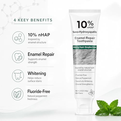 Nano Hydroxyapatite Toothpaste 10% - Fluoride Free, Sensitive, Brightening 3 Pack Variation 3