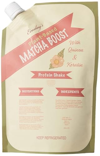 Ecoslay Matcha Boost Hair Treatment with Quinoa & Keratin, Vegan Repair Mask for Damaged Curly Hair - 8 oz