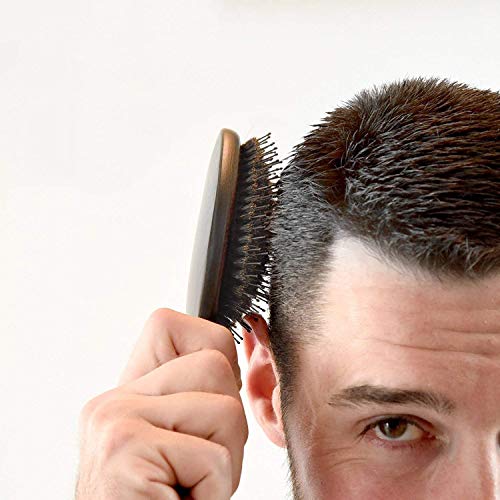 Cherry Wood Boar & Nylon Bristle Hair Brush for Men & Women - Natural Finish