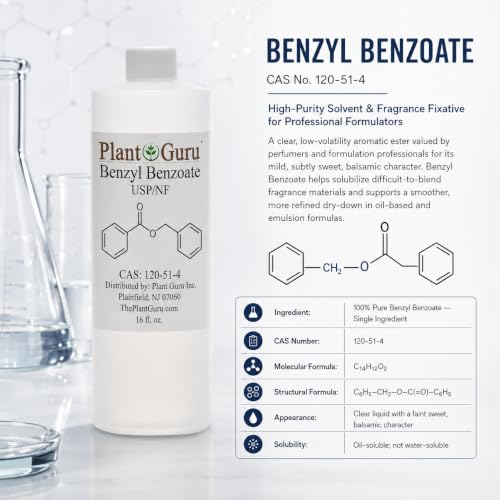 Benzyl Benzoate Liquid USP Grade 32oz for Cosmetics Hair & Fragrance Use