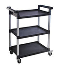 3-Shelf Utility Plastic Cart with Wheels - Max Capacity 225 Lbs - Black - Variation of THIS listing