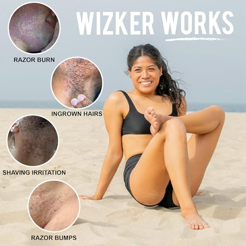 WIZKER Premium Ingrown Hair Exfoliating Brush for Sensitive Skin, Couple¡¯s Edition Removes Razor Bumps, Reduces Shaving Irritation, Waxing, Laser ? Waterproof, No Mold