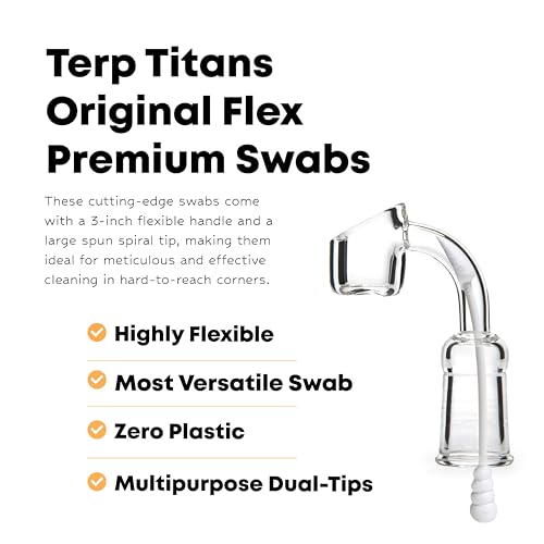 TerpTitans Original Flex Cotton Swabs (6 Pack, 1200 Count) ? Dual-Tip with Spiral for Absorption & Fine Point for Precision | Flexible Paper Handle, Lint-Free