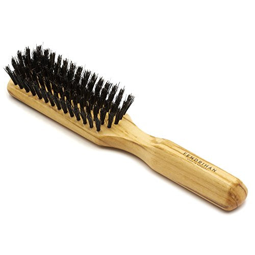 Genuine Boar Bristle Hairbrush - Medium Stiffness 5-Row Styling Brush with Olivewood Handle